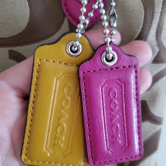 Coach Daisy Outline Mia Tote Khaki/Magenta - Picture 5 of 8